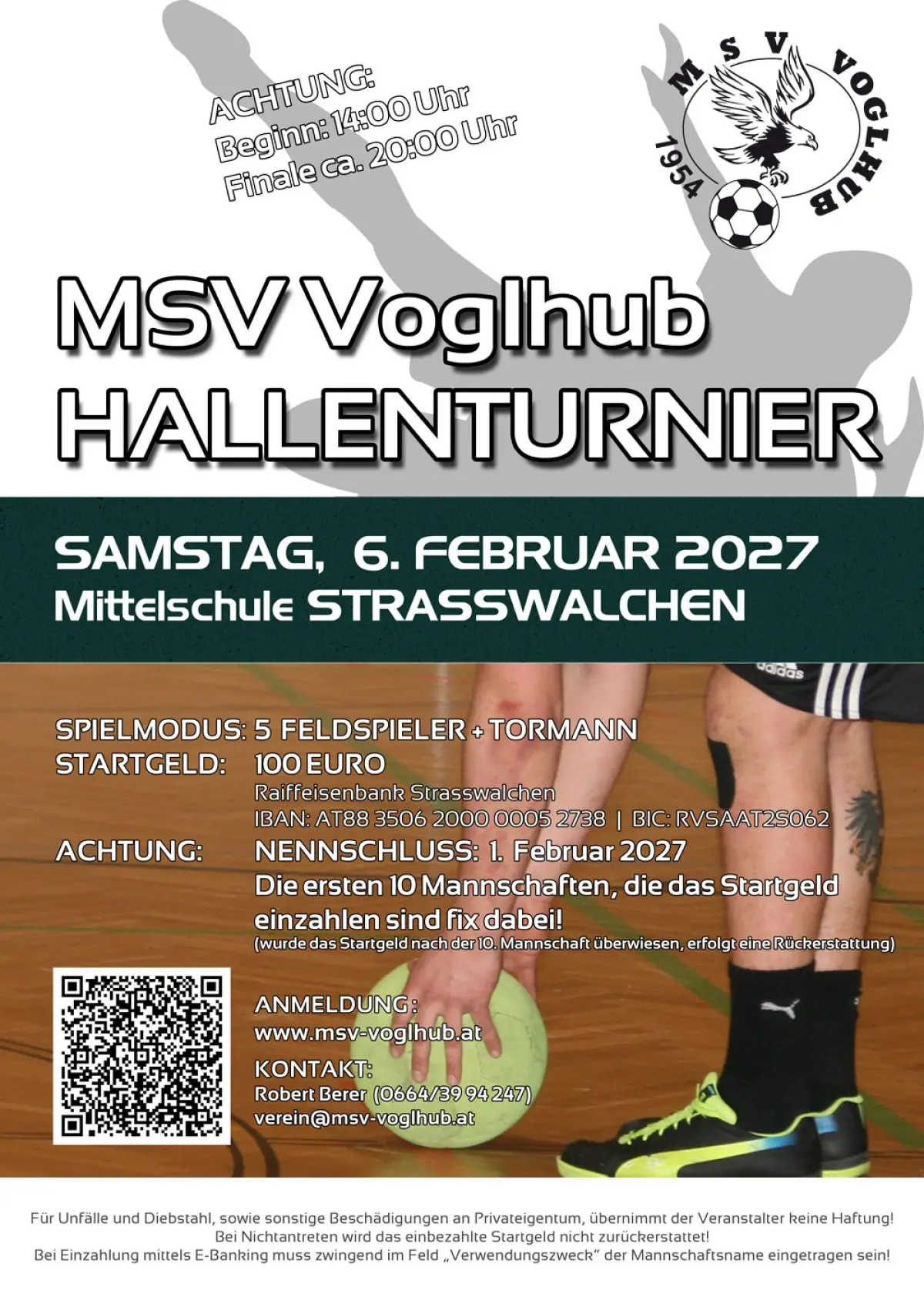 Turnier-Flyer — MSV Voglhub Hallenturnier 2027